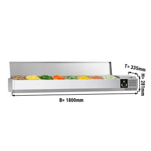 Kühlaufsatzvitrine PREMIUM - 1800x335mm - 8x GN 1/4