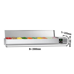 Kühlaufsatzvitrine PREMIUM - 2000x335mm - 10x GN 1/4