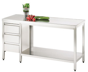 Arbeitstisch mit Grundboden und Schubladenblock links - 2200 mm x 800 mm x 850 mm