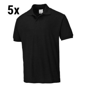 (5 Stück) Baumwoll Poloshirt Verona - Schwarz - Größe: XL - 100% Baumwolle
