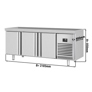 Bäckereitiefkühltisch Premium PLUS - 2185x800mm - mit 3 Türen