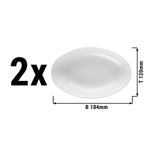 (2 Stück) SELTMANN WEIDEN | Beilagenteller oval tief - 184x120mm
