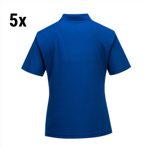 (5 Stück) Damen Poloshirt - Royalblau - Größe: M