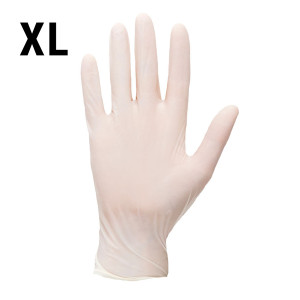 (100 Stück) Latex Einweghandschuhe - Weiß - Größe: XL - gepudert - aus reinem Naturgummilatex