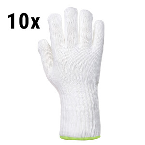 (10 Stück) Hitzebeständiger Handschuh - Weiß - Größe: L - beständig bis zu 250 °C - geeignet für Links- und Rechtshänder