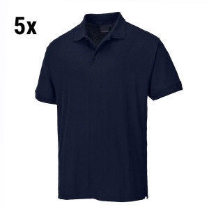 (5 Stück) Herren Poloshirt - Dunkel Marine - Größe: XL