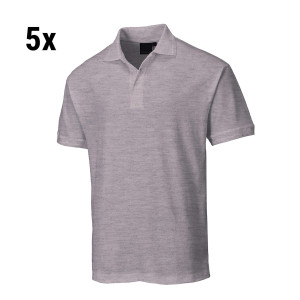 (5 Stück) Herren Poloshirt - Grau - Größe: 3XL