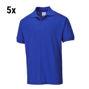 (5 Stück) Herren Poloshirt - Royalblau - Größe: L