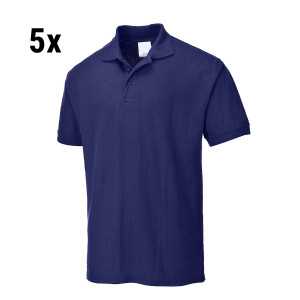(5 Stück) Herren Poloshirt - Marine - Größe: 3XL