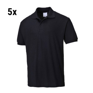 (5 Stück) Herren Poloshirt - Schwarz - Größe: XS