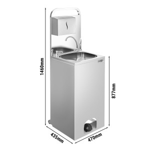 Mobiles Handwaschbecken - Beckenmaß: 410x350mm - mit Seifen- & Papierhandtuchspender