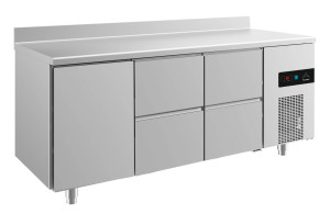 Kühltisch -2 bis +8°C 1865x700x850mm mit 1x Tür und 2x zwei Schubladen