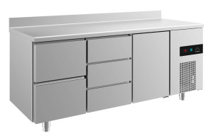 Kühltisch -2 bis +8°C 1865x700x850mm mit 1x Tür, 1x zwei Schubladen und 1x drei Schubladen