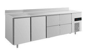 Kühltisch -2 bis +8°C 2330x700x850mm mit 2x Türen und 2x zwei Schubladen