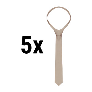 (5 Stück) KARLOWSKY | Krawatte - 148 x 6,5 cm - Sand