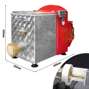 Elektrische Nudelmaschine - 8 kg/h - 370 Watt - inkl. elektrischer Nudelteigschneider