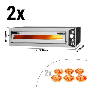 (2 Stück) Elektro Pizzaofen - 6+6x 35cm (Breit) - Manuell