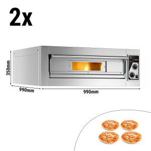 (2 Stück) Elektro Pizzaofen - 4+4x 33 cm - Manuell