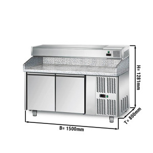 Pizzakühltisch ECO - 1,5 x 0,8 m - mit 2 Türen