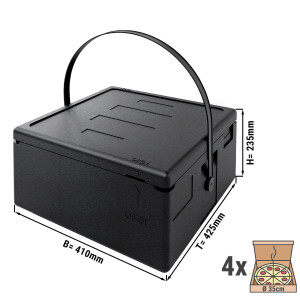 Thermobox | Pizzabox - für 4 Pizzen Ø 35 cm