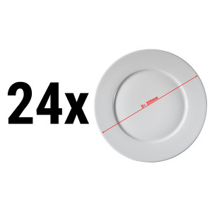 (24 Stück) PERA Weiß - Teller flach - Pizzateller - Ø 30 cm