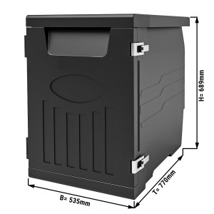 Thermotransportbox Fronlader | Isolierbox | Styroporbox | Polibox | Warmhaltebox - 147 Liter