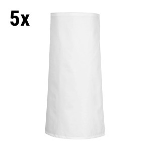(5 Stück) Taillen-Schürze - Weiß - Länge: 76 cm - Einheitsgröße - 65% Polyester/ 35% Baumwolle
