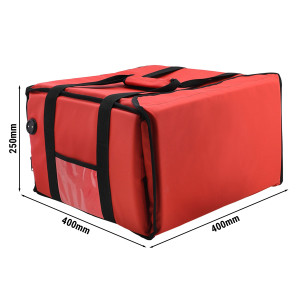 WarmBag/ Pizzabag PRO - Beheizte Liefertasche - für 4 Pizzakartons 35x35cm - Rot