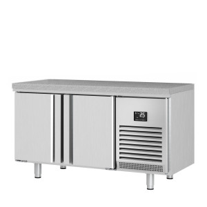 Bäckereikühltisch PREMIUM PLUS - 1618x800mm - mit 2 Türen & Granitarbeitsplatte