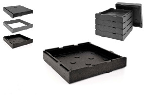 Boden oder Deckel Single Pizza System Abm. 410 x 410 x 85 mm | Thermobox | Warmhaltebox | Isolierbox