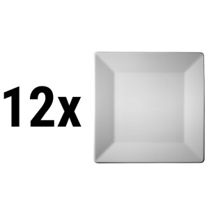 (12 Stück) MAYA - Teller flach & quadratisch - 16 x 16 cm - Porzellan - Weiß