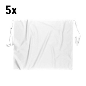 (5 Stück) Basic Schürze - Weiß - Länge: 72 cm - Einheitsgröße - 100% Baumwolle