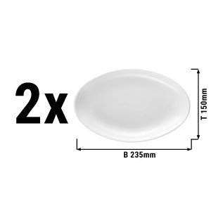 (2 Stück) SELTMANN WEIDEN | Beilagenteller oval tief - 235x150mm