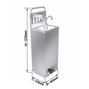 Mobiles Handwaschbecken - Beckenmaß: 400x300mm - mit Seifen- & Papierhandtuchspender