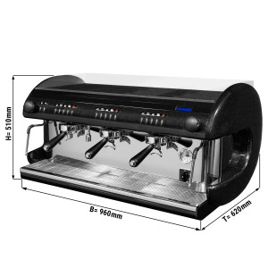 Siebträger-/ Espressomaschine - 3 Gruppig - Schwarz