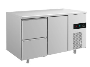 Kühltisch -2 bis +8°C 1400x700x850mm mit 1x Tür und 1x zwei Schubladen