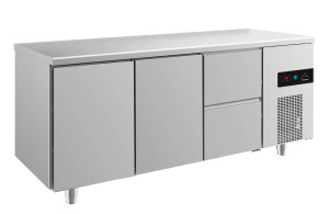 Kühltisch -2 bis +8°C 1865x700x850mm mit 2x Türen und 1x zwei Schubladen