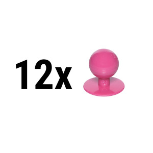 (12 Stück) Kugelknöpfe - Pink - aus Kunststoff