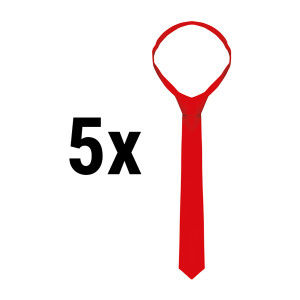 (5 Stück) KARLOWSKY | Krawatte - 148 x 6,5 cm - Rot