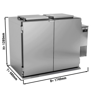 Nass - Abfallkühler - 2x 120 oder 1x 240 Liter - Aggregat Rechts