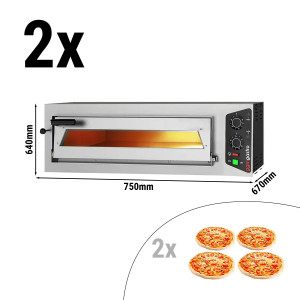 (2 Stück) Elektro Pizzaofen - 4+4x 24cm - Manuell