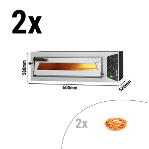 (2 Stück) Elektro Pizzaofen - 1+1x 35cm - Manuell
