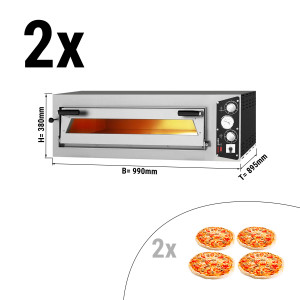 (2 Stück) Elektro Pizzaofen - 4+4x 35cm - Manuell