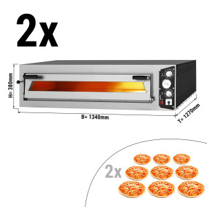 (2 Stück) Elektro Pizzaofen - 9+9x 34cm (Breit) - Manuell