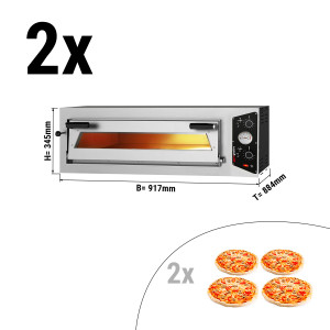 (2 Stück) Elektro Pizzaofen - 4+4x 30cm - Manuell