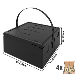 Thermobox | Pizzabox - für 4 Pizzen Ø 35 cm