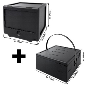 Thermobox | Lieferbox für Kuriere | Polibox inkl. Pizzabox - 100 Liter