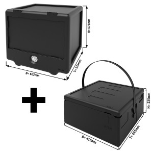Thermobox | Lieferbox für Kuriere | Polibox inkl. Pizzabox - 100 Liter