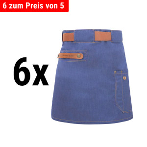 (6 Stück) Karlowsky - Vorbinder Jeans-Style - Vintage Blue - mit Leder und Tasche