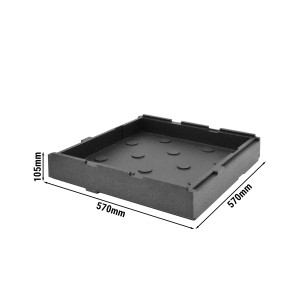 Boden oder Deckel Pizza System Family Abm. 570 x 570 x 105 mm | Thermobox | Warmhaltebox | Isolierbox